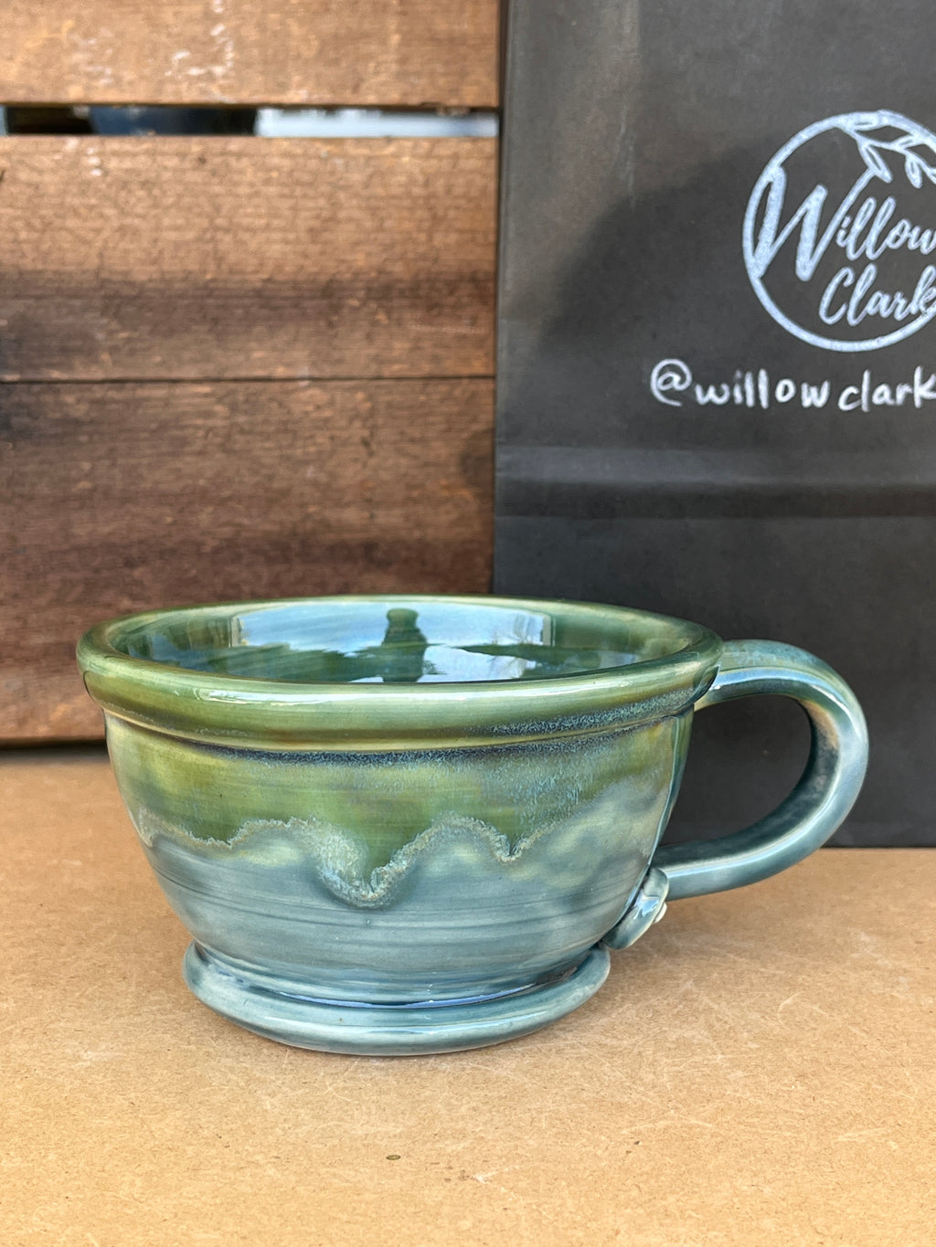 Green & Blue Cappuccino Cup