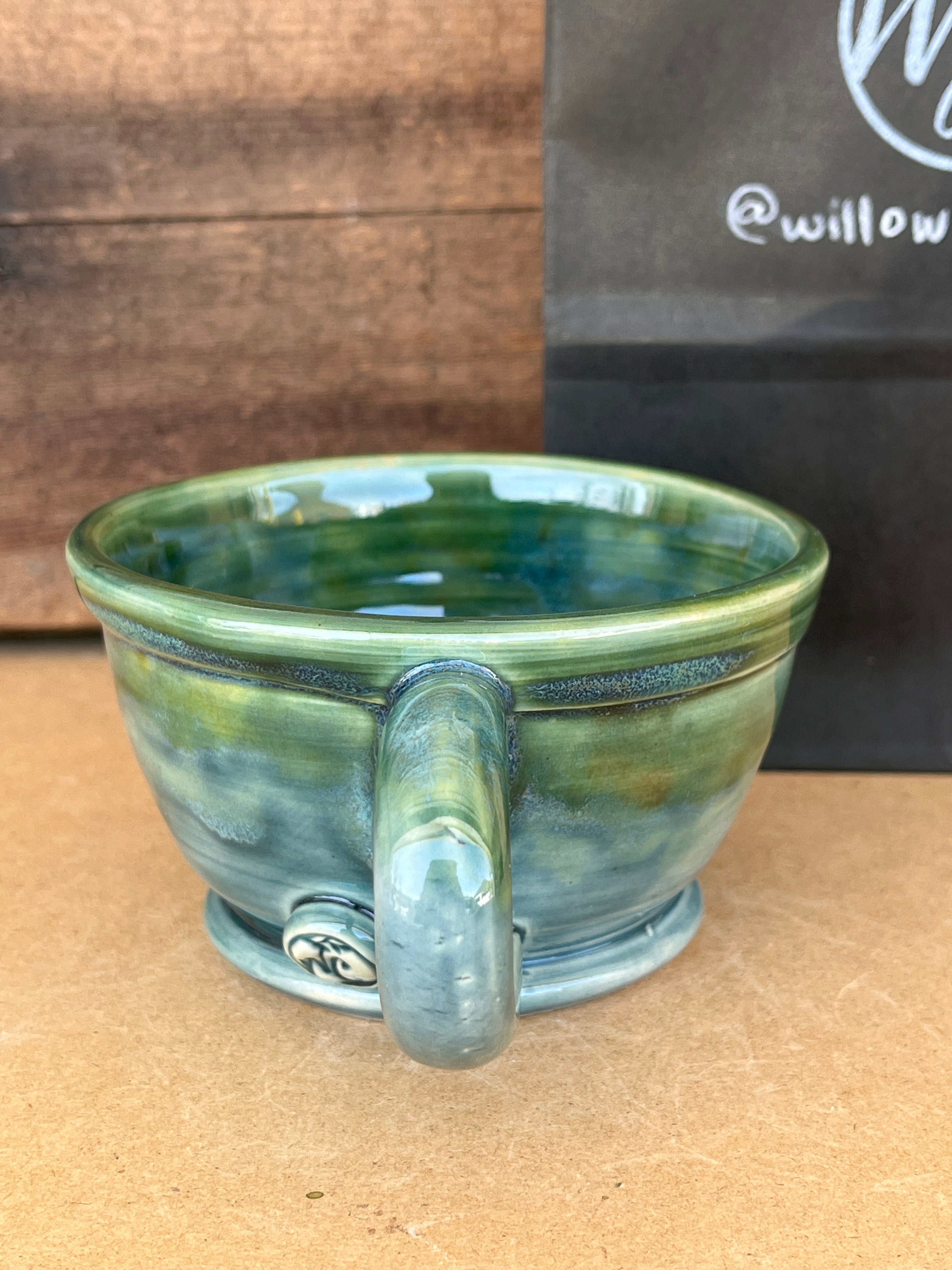 Green & Blue Cappuccino Cup