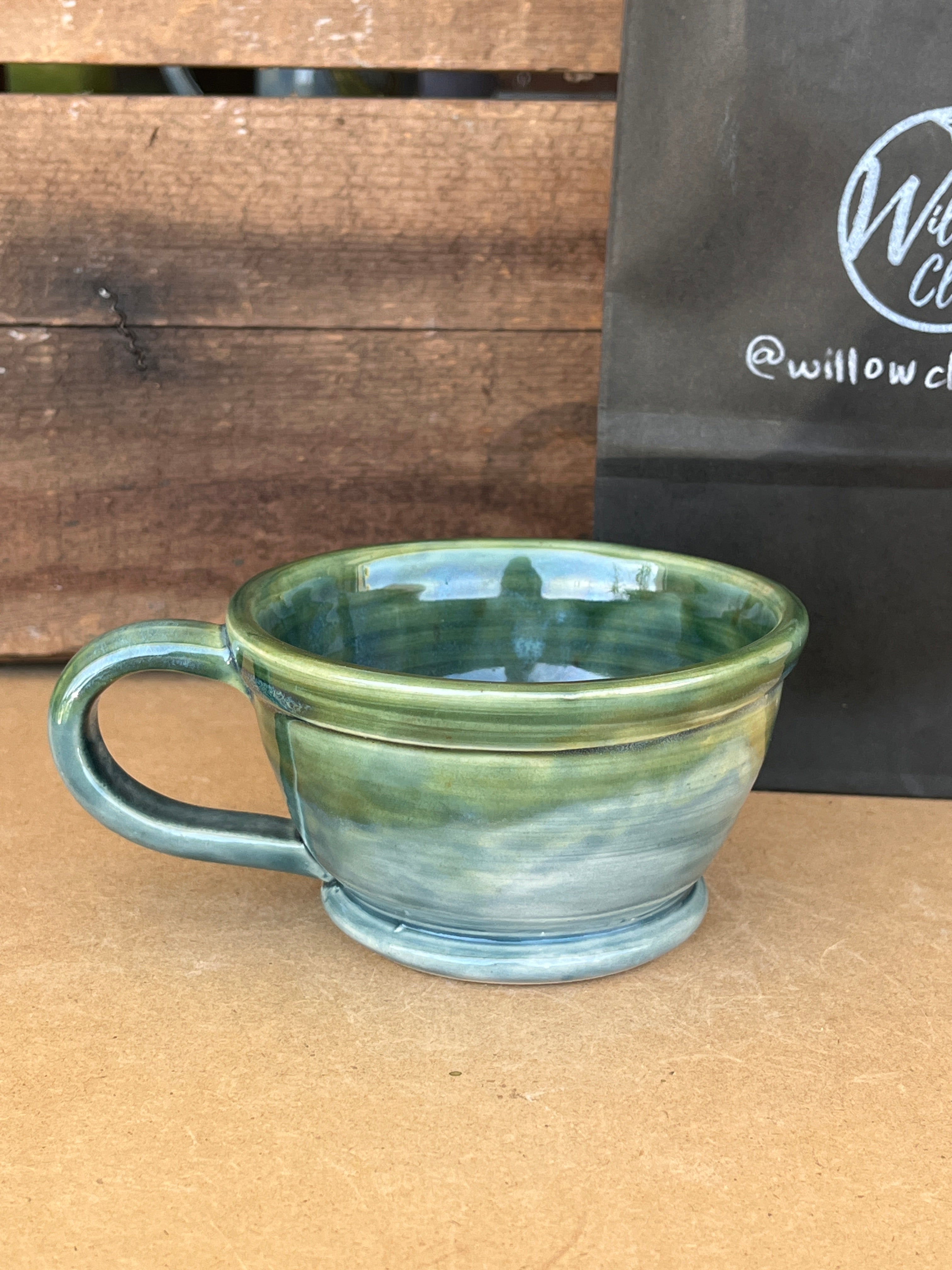 Green & Blue Cappuccino Cup
